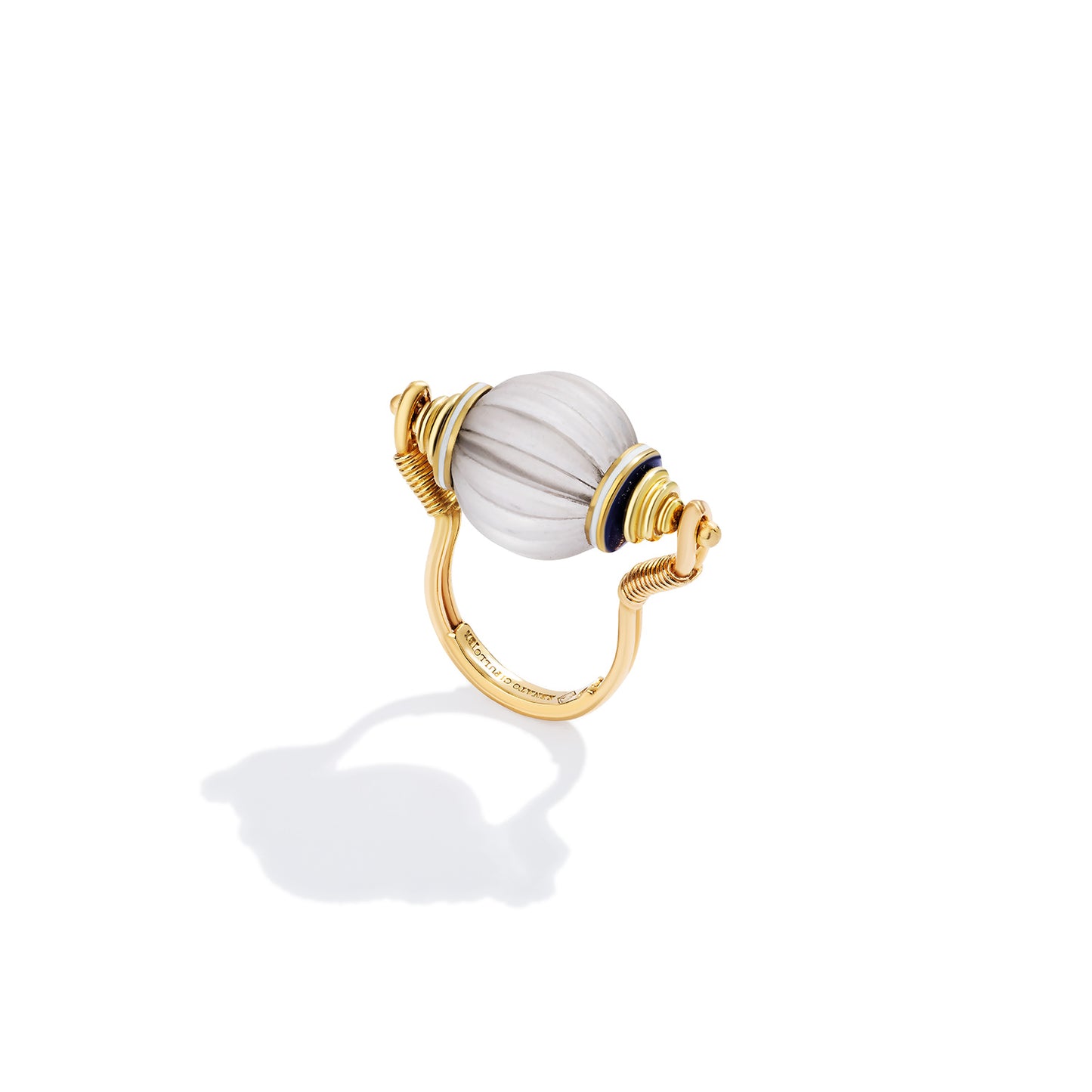 Rock Crystal Bocce Ring