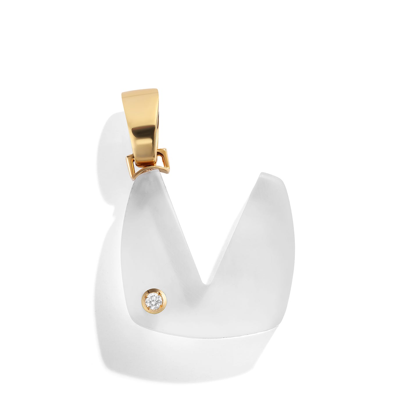 Rock Crystal Splendente Letter Pendant