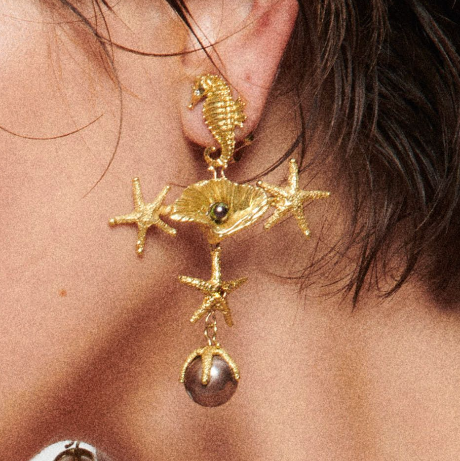 Orecchini Croce Marina Perla