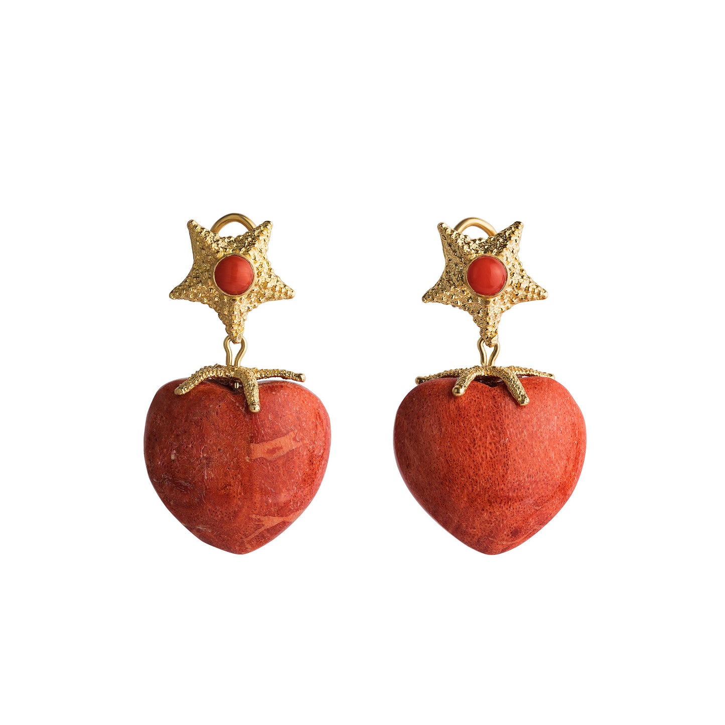 Coral Cuore Earrings