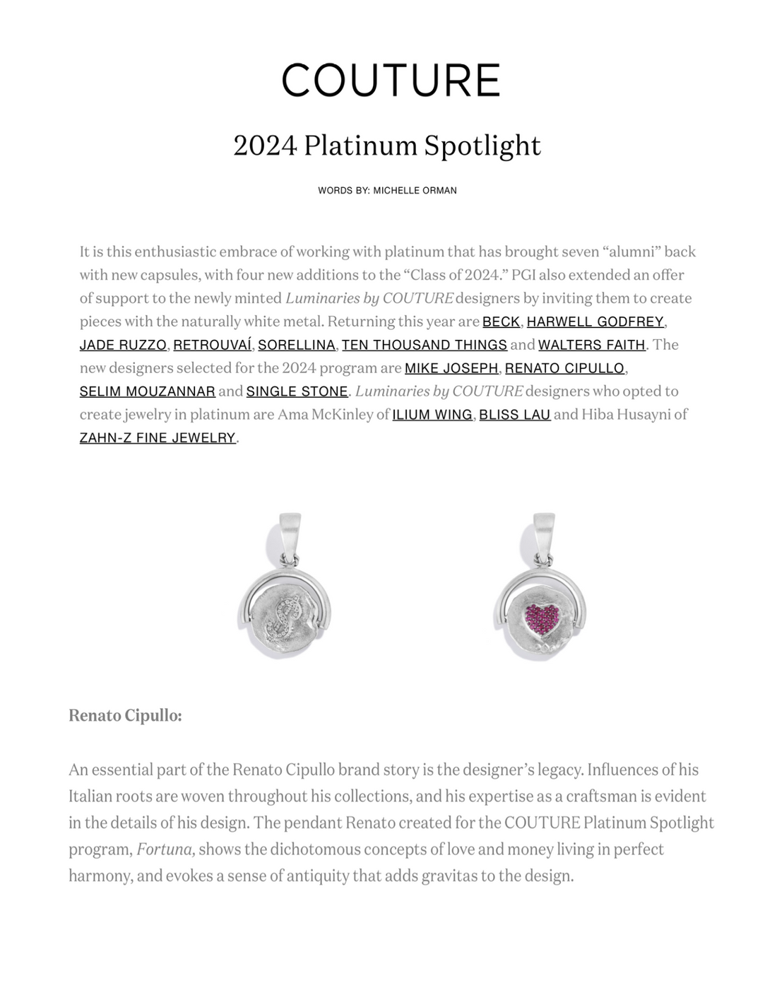 Couture, Platinum Guild