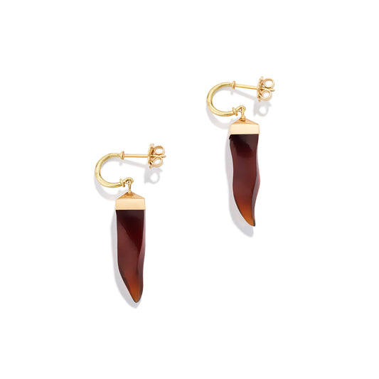 Garnet Cornicello Earrings