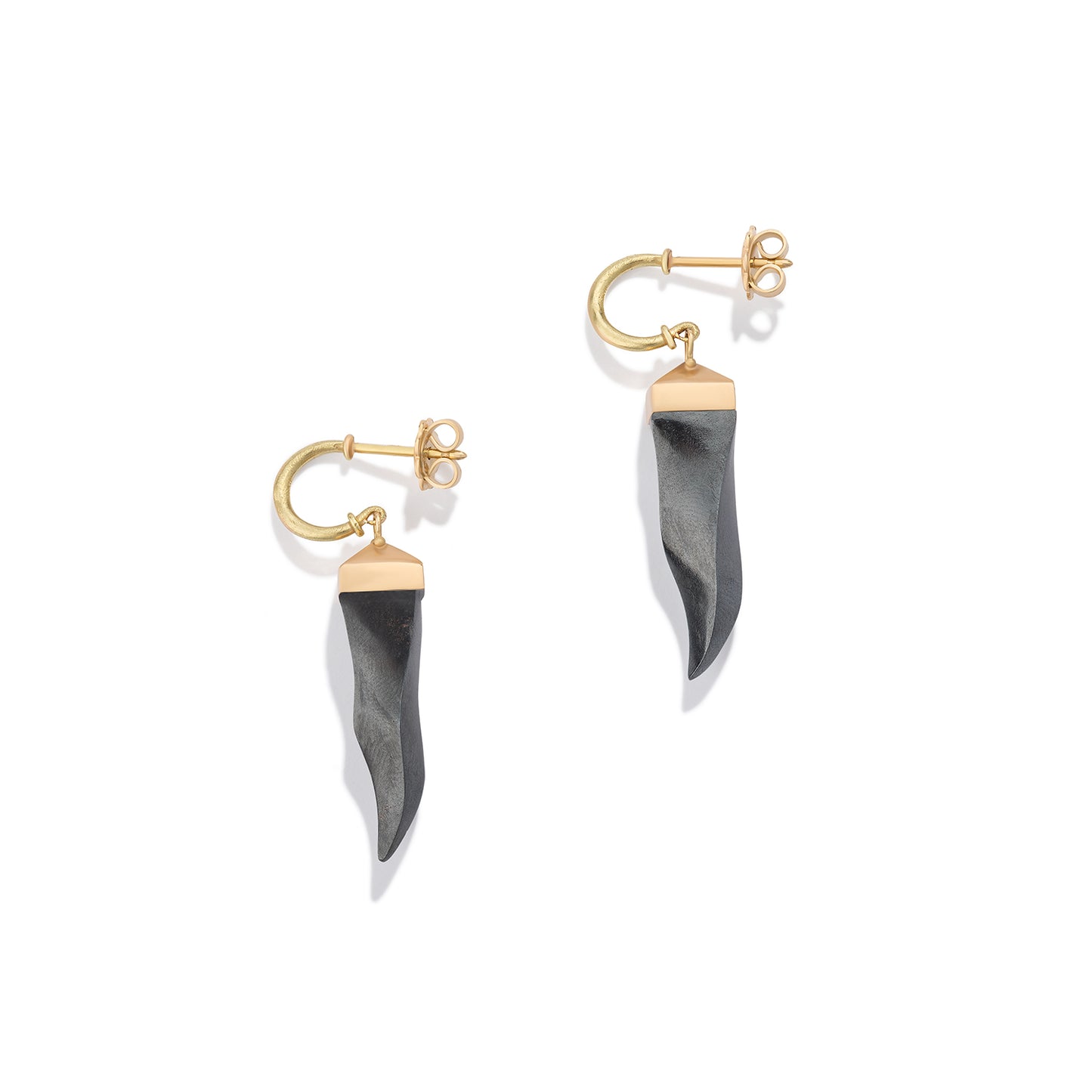 Hematite Cornicello Earrings