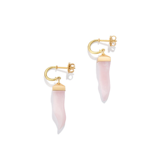 Pink Opal Cornicello Earrings