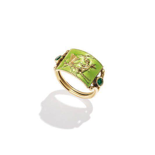 Emerald Libellula Ring