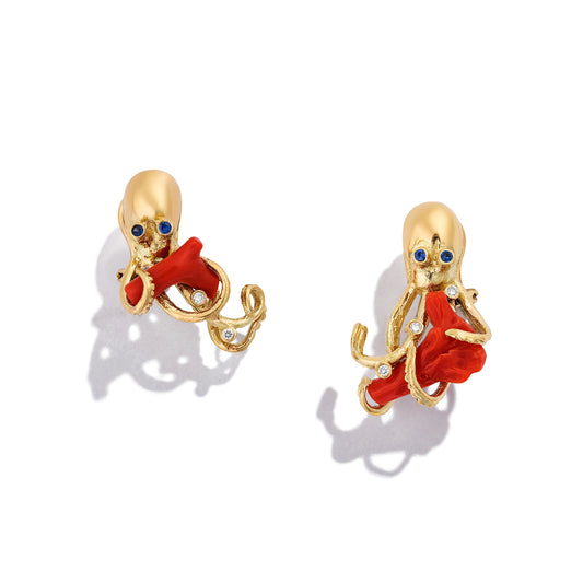 Coral Polpo Earrings