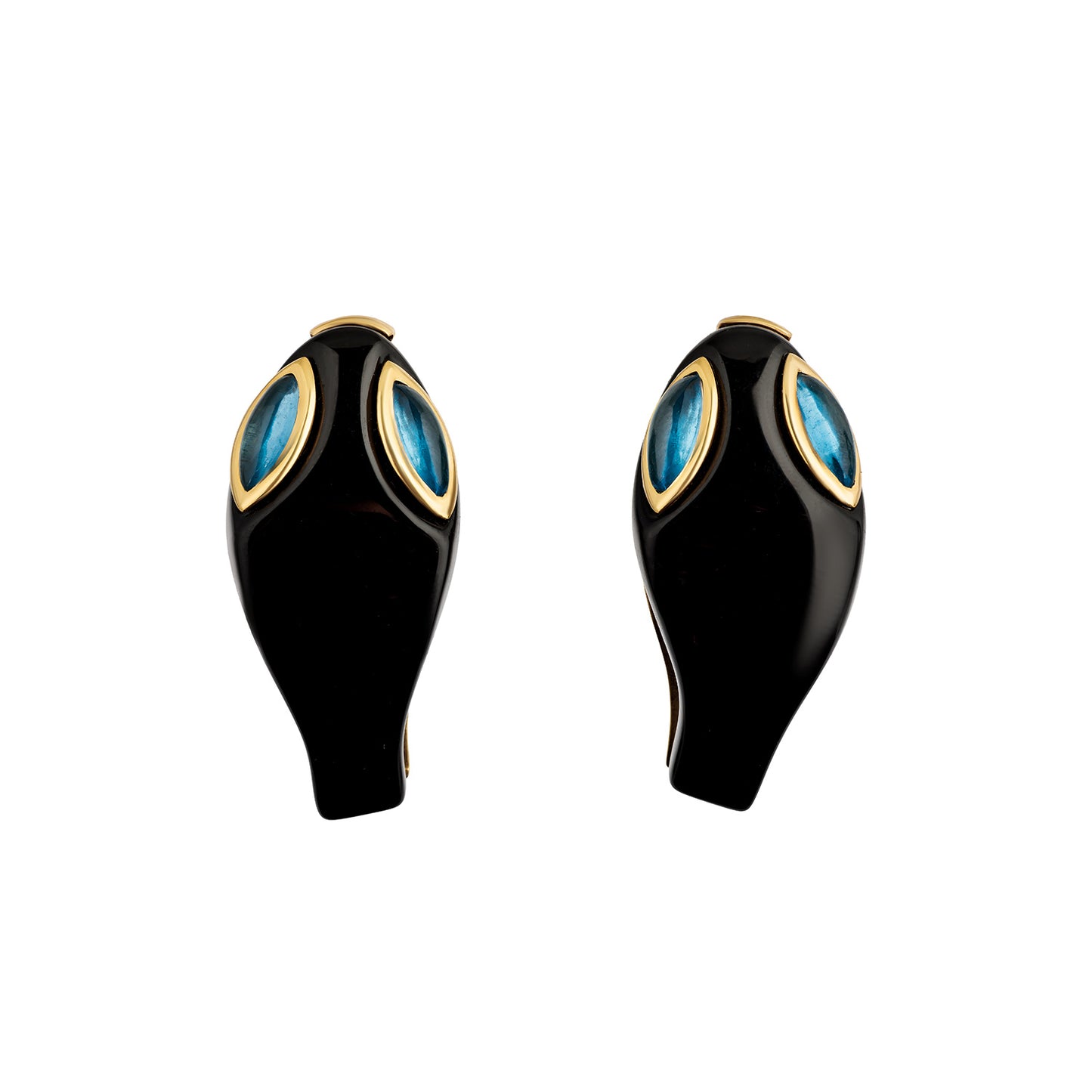 Onyx Testa Serpente Earrings