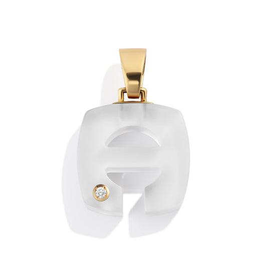 Rock Crystal Splendente Letter Pendant