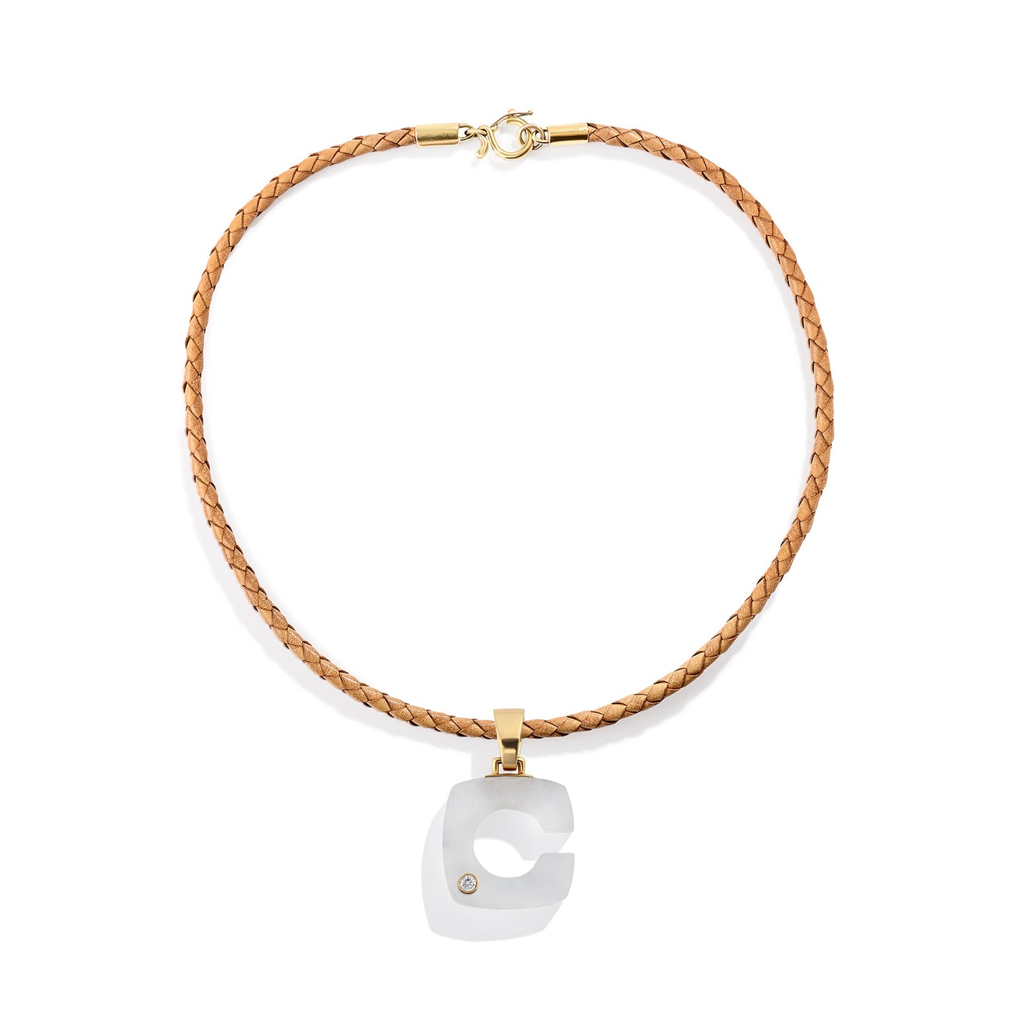 Rock Crystal Splendente Letter Pendant