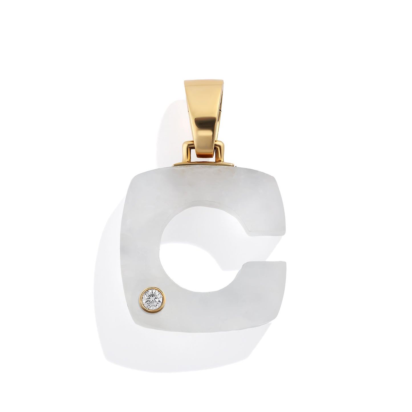 Rock Crystal Splendente Letter Pendant