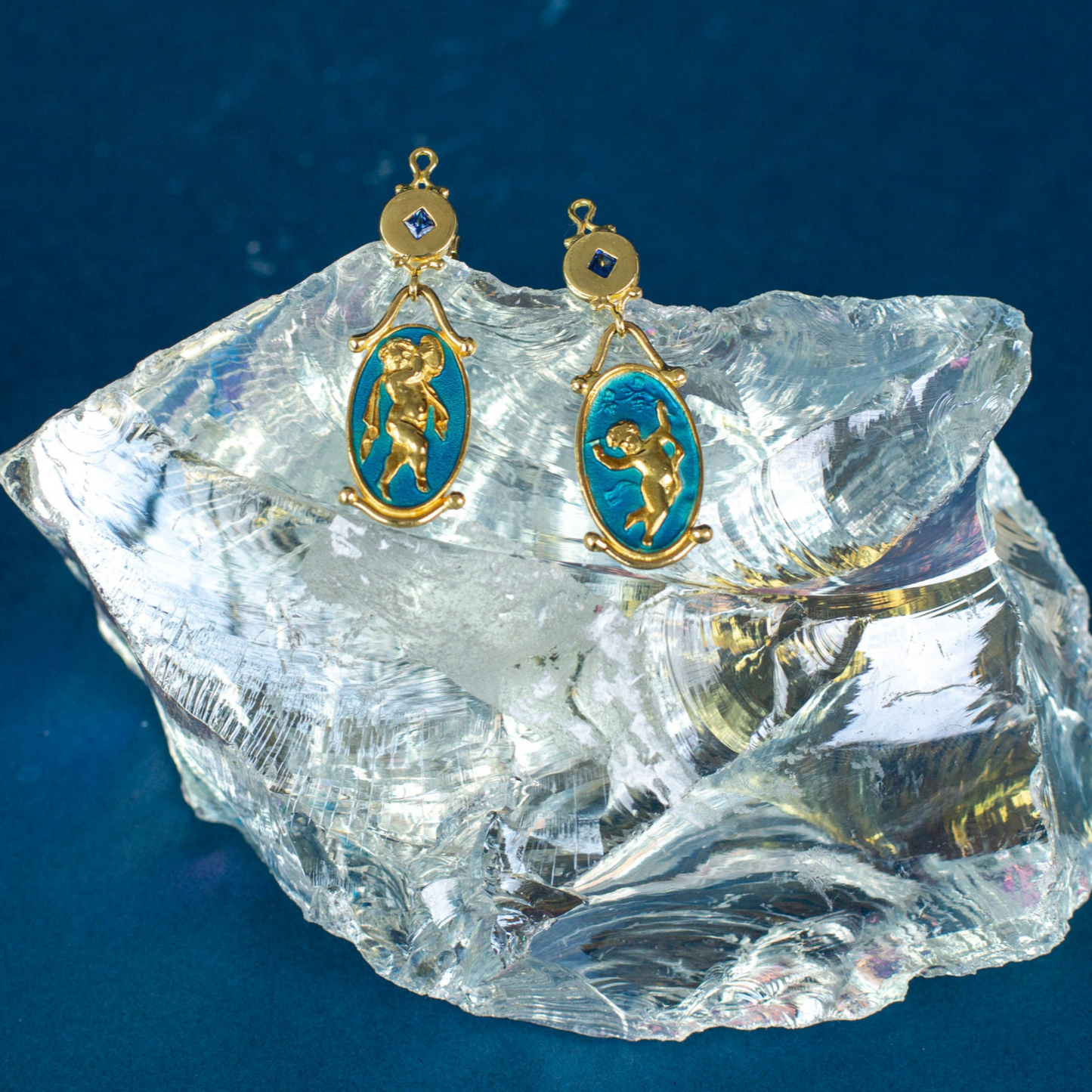 Sapphire Enamel Ninfa Earrings