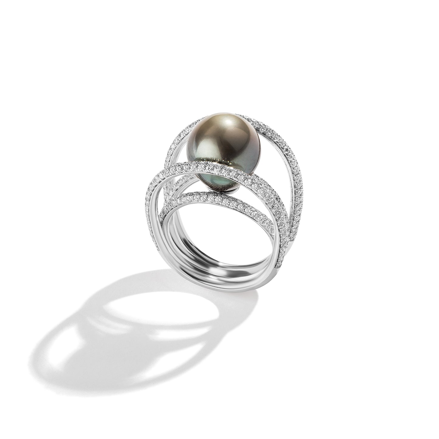 Pearl Half Crescent Ring