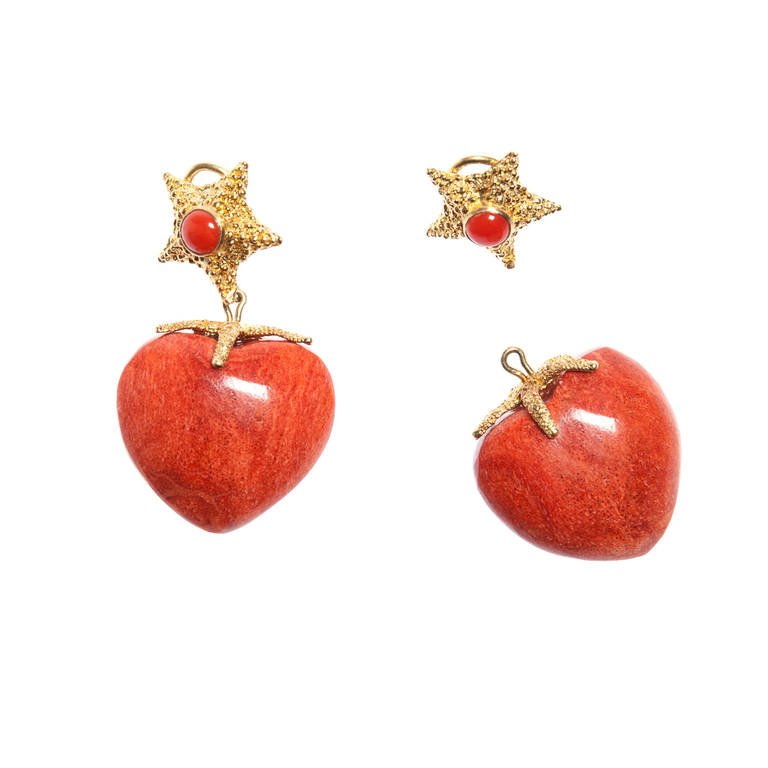 Coral Cuore Earrings